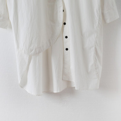 【1点限り】S字前立ての変形デザインロングシャツ ホワイト 8枚目の画像