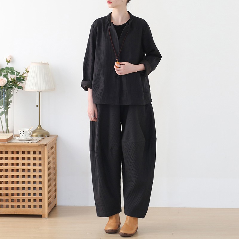 風合いのあるしわ加工のリネンジャケット ブラック  we-206bk 8,750円