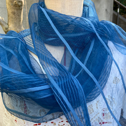 藍染シルクストール（紺色） 4枚目の画像