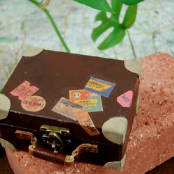 カードケースのミニトランク「茶」 3枚目の画像