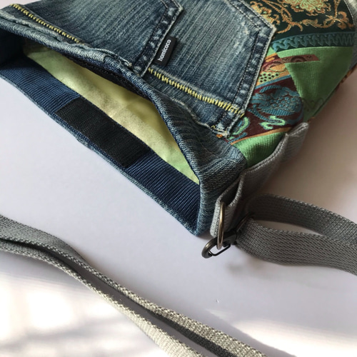 ✨帯リメイク デニム＆帯コラボ サコッシュ ショルダーバッグ 和柄