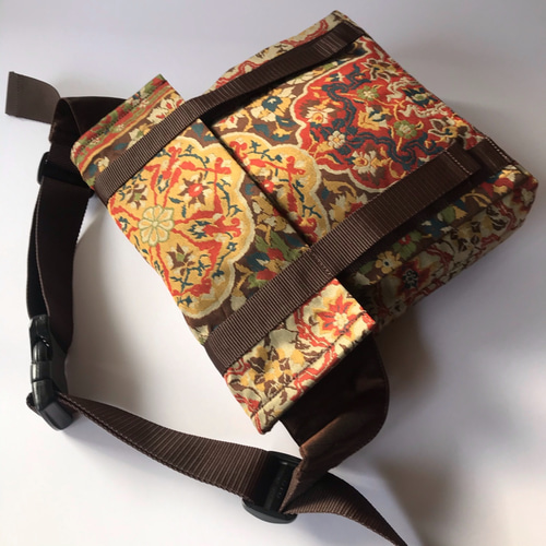 古布　前掛けリメイク　ウエストバッグ　ハンドメイド 古布 前掛けリメイク ウエストバッグ ハンドメイド