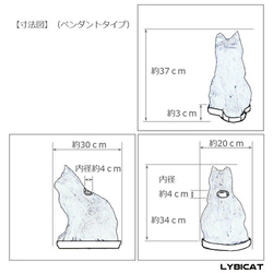 LYBICAT　ランプシェード　ペンダントタイプ　PDT12-ABST-RD2A（受注製作） 7枚目の画像