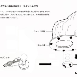 LYBICAT　ランプシェード　スタンドタイプ　STN02-BASE-WH1A（受注生産） 8枚目の画像