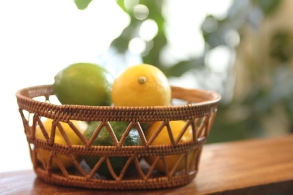 非常適合把阿塔製成橘子的籃子冬季阿拉木圖製作醒目的A10（手工編織籃，Mikankago，球童，水果籃） 第11張的照片