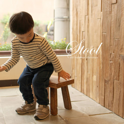 アウトレット処分】スモールスツール♪ 古材を使った椅子 (無垢チーク