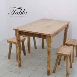 無垢チーク材のダイニングテーブル 120×80 サステイナブルな「本物の家具」 テーブル デスク 食卓 一生物 2枚目の画像
