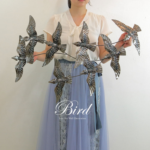 birdウォールデコ（大) (アイアンオブジェ,鳥,壁掛け,壁飾り