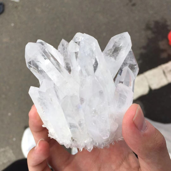 水晶クラスターポイント 水晶ポイント原石透明度が高いヒマラヤ水晶クラスター 水晶原石