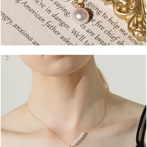K18 天然淡水真珠　パール　ネックレス　ファッション