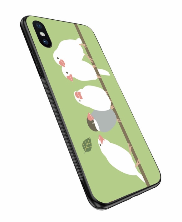 文鳥　TORINOS 　強化ガラス型スマホケース　（対応専用ケース、カメラホール付）機種対応は別画像に掲載 2枚目の画像