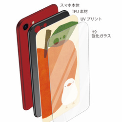 リンゴ文鳥　TORINOS 　強化ガラス型スマホケース　（対応専用ケース、カメラホール付）機種対応は別画像に掲載 3枚目の画像