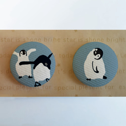 ペンギン　TORINOS 　くるみボタン　 1枚目の画像
