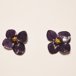 【選べる4color】紫陽花ポイントイヤリングorピアス　　プチプラ 4枚目の画像