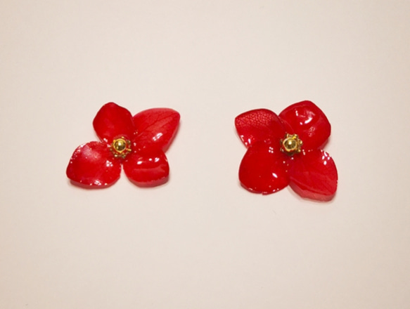 【選べる4color】紫陽花ポイントイヤリングorピアス　　プチプラ 5枚目の画像