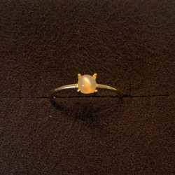 【販売中】宝石質オレンジムーンストーンAAA- 天然石 ラウンド 4mm リング 指輪 5枚目の画像