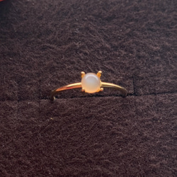 【販売中】宝石質オレンジムーンストーンAAA- 天然石 ラウンド 4mm リング 指輪 6枚目の画像