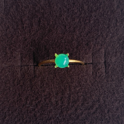 クリソプレーズ 最上級クイーンズランド産 AAAAA ラウンド 5mm ハンドメイド リング 天然石 指輪 6枚目の画像