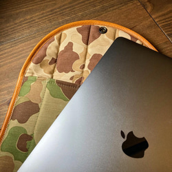 ダックハンターカモ　13インチ　ノートパソコン用　スリーブ　MacBook キャンプ　アウトドア　ミリタリー 3枚目の画像