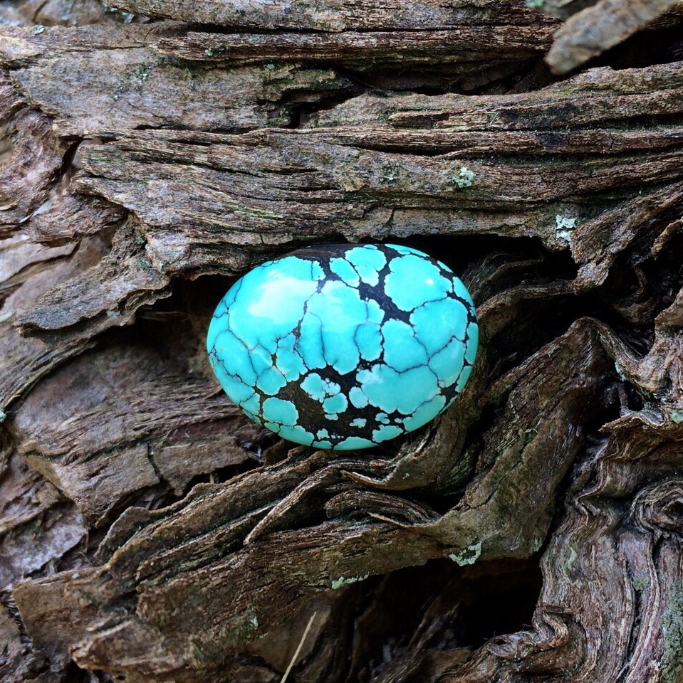 Hubei Qingu mine Turquoise STB cabs 01 ターコイズルース　自研磨品