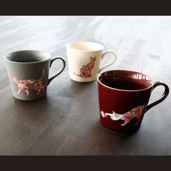 温度をデザインに『グレーズネコマグ3個セット』丸モ高木陶器 お茶コーヒーをより楽しむためマグカップ！母の日 父の日 結婚 5枚目の画像