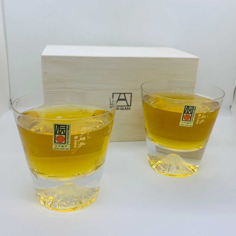 田島硝子日本製手つくり富士山ロックグラス 2個入り田島硝子ペアセットバレンタイン結婚祝いプレゼント父の日母の日ビール日本