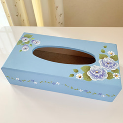 トールペイント作品　カラー柄　ティッシュボックス他　4点セット トールペイント作品 カラー柄 ティッシュボックス他 4点セット