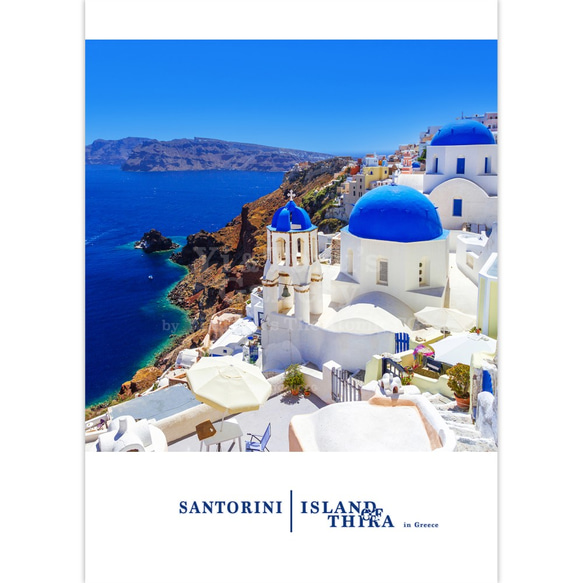 【サントリーニ島 ポスター】ギリシャ【海 風景 インテリア アートパネル】ウォールデコ 2枚目の画像
