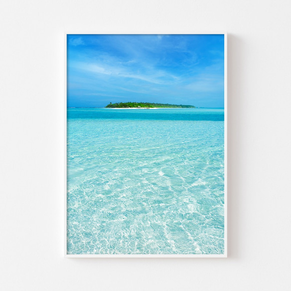 【海 ポスター】お部屋 玄関 飾り アートパネル 透明なビーチ 写真 インテリア雑貨 壁掛け 1枚目の画像