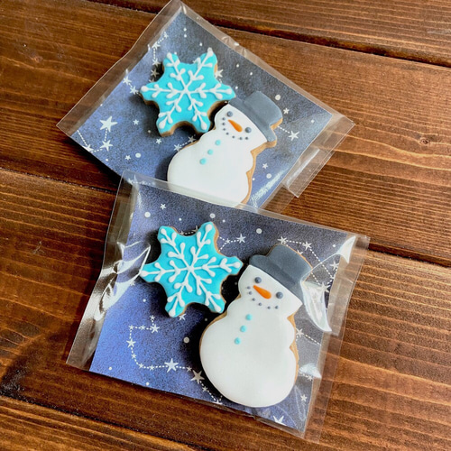 雪だるま＆雪の結晶【アイシングクッキー】 クッキー SUNNY PLACE 通販