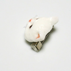 キャットフェイスブローチ（白猫） 2枚目の画像