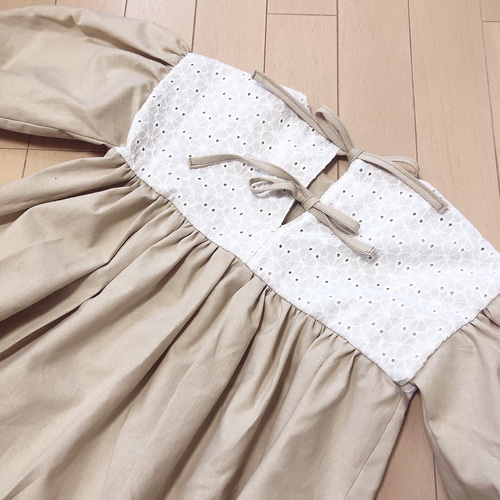 レースxホワイト☆カヌレワンピース ベビー服 oto.non_ 通販