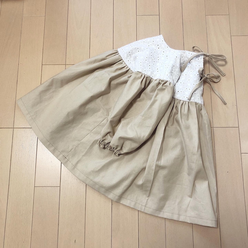 レースxホワイト☆カヌレワンピース ベビー服 oto.non_ 通販 レースxホワイト☆カヌレワンピース ベビー服 oto.non_ 通販