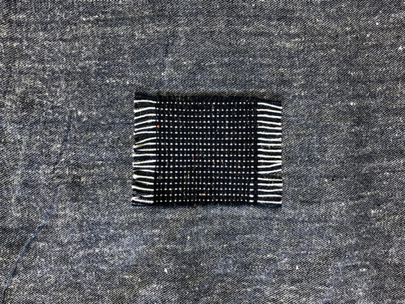 ベルギー産リネンの手織りコースター4枚セット【グレーベージュ2枚】【ネップネイビー】【ネップグレー】 3枚目の画像