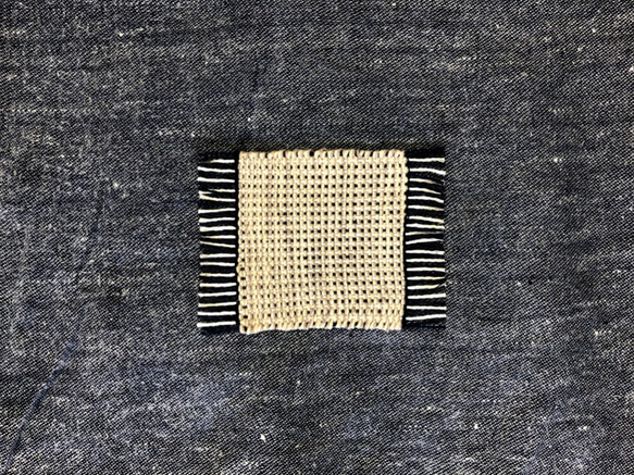ベルギー産リネンの手織りコースター4枚セット【グレーベージュ2枚】【ネップネイビー】【ネップグレー】 4枚目の画像