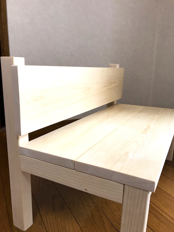 キッズチェア【小さな木のベンチ】　シンプル　木製インテリア　子供用 3枚目の画像