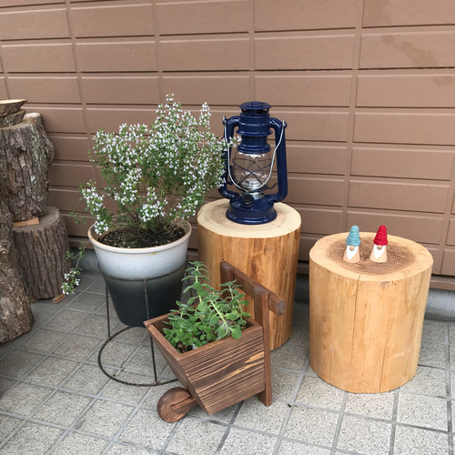 小さな雑貨《小さな一輪車/ワックス仕上げ》木製雑貨/ガーデニング雑貨