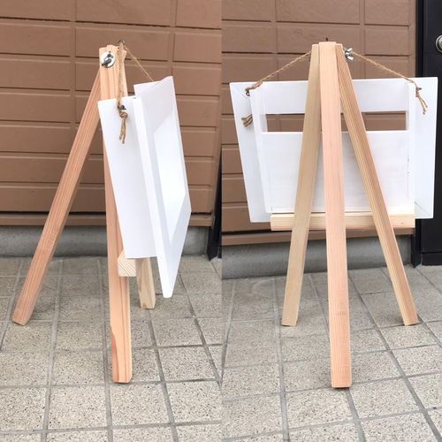 ホワイト【イーゼル付きフレーム】木製雑貨/ガーデニング雑貨