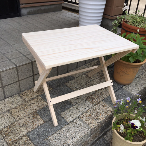 幅広折りたたみベンチ＞ 木製雑貨 ペット 撮影用 ガーデニング