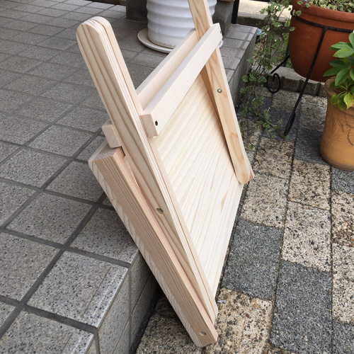 幅広折りたたみベンチ＞ 木製雑貨 ペット 撮影用 ガーデニング