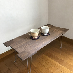 檜無垢材 細板 タフまる対応アイアンテーブル アイアンレッグ