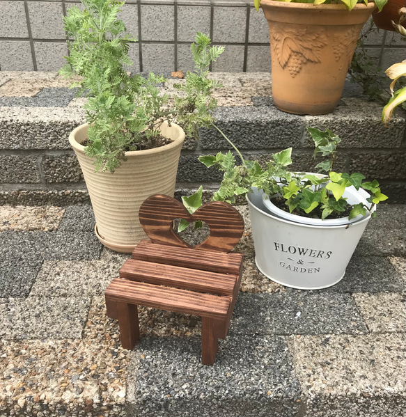 t*o様 ハートの装飾 木製ベンチ 【公式通販】