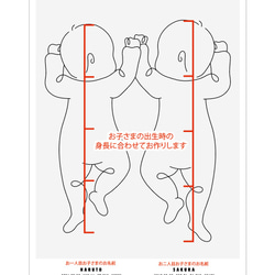 出生時の等身大★2人用シンプル（タテ）★ベビーポスター 18枚目の画像