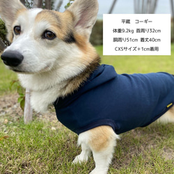 コーギー服　パーカー タンクトップ　フーディー 犬服　服 シンプル 6枚目の画像