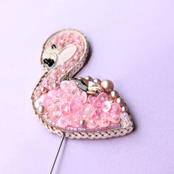 FLAMINGO brooch　フラミンゴのピンブローチ 3枚目の画像