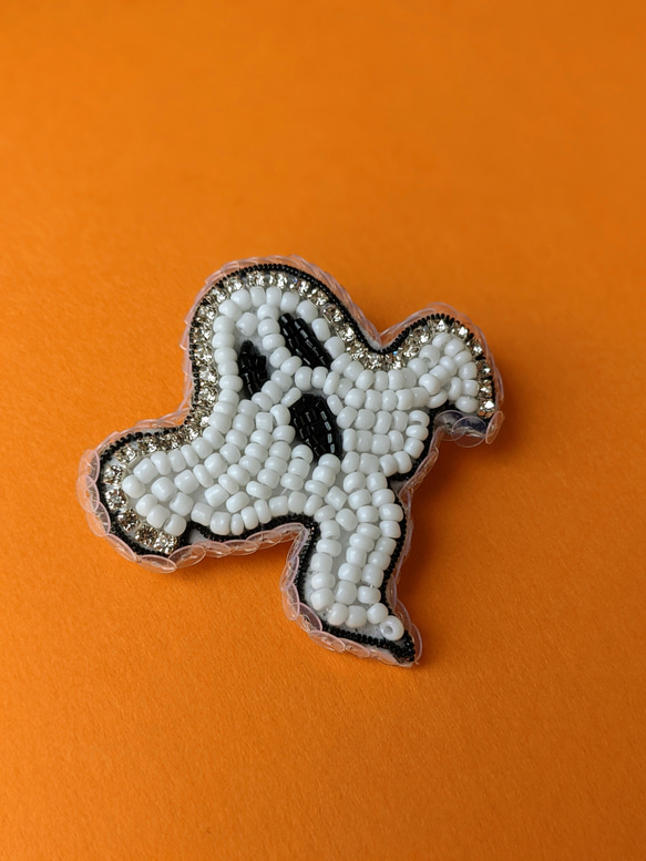 GHOST brooch キラキラおばけのブローチ 2枚目の画像