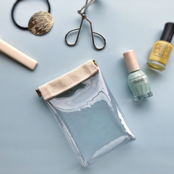 帆布クリア バネポーチ(小サイズ)　PVC 1枚目の画像