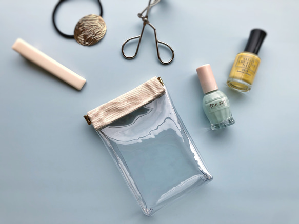 帆布クリア バネポーチ(小サイズ)　PVC 1枚目の画像