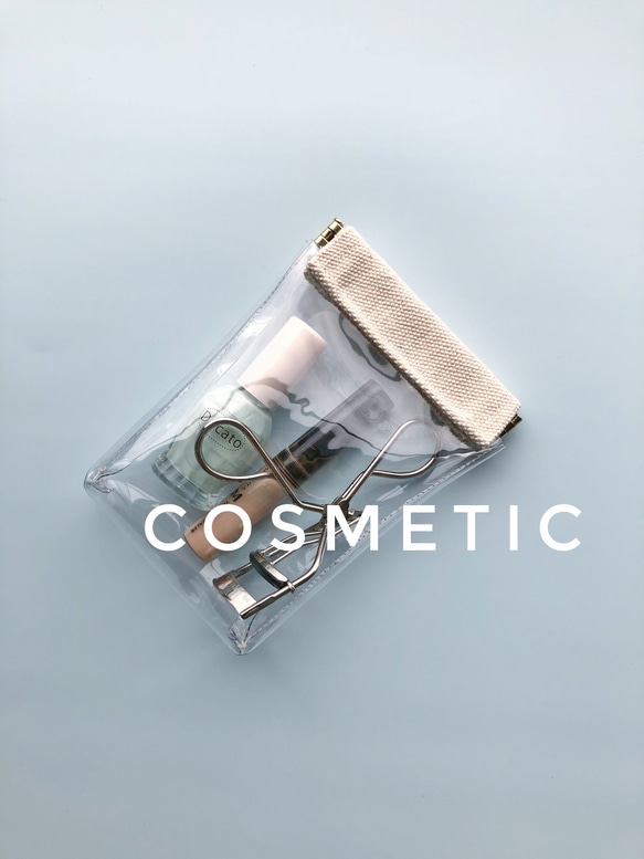 帆布クリア バネポーチ(小サイズ)　PVC 2枚目の画像