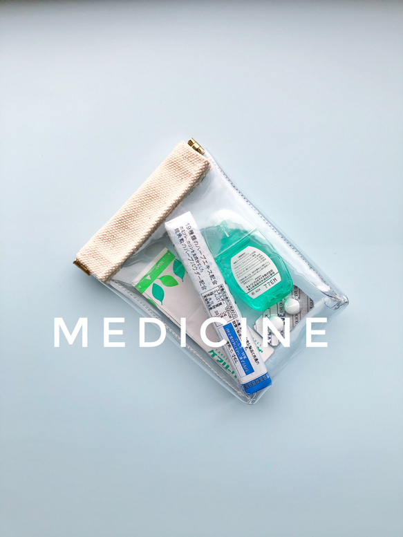 帆布クリア バネポーチ(小サイズ)　PVC 3枚目の画像